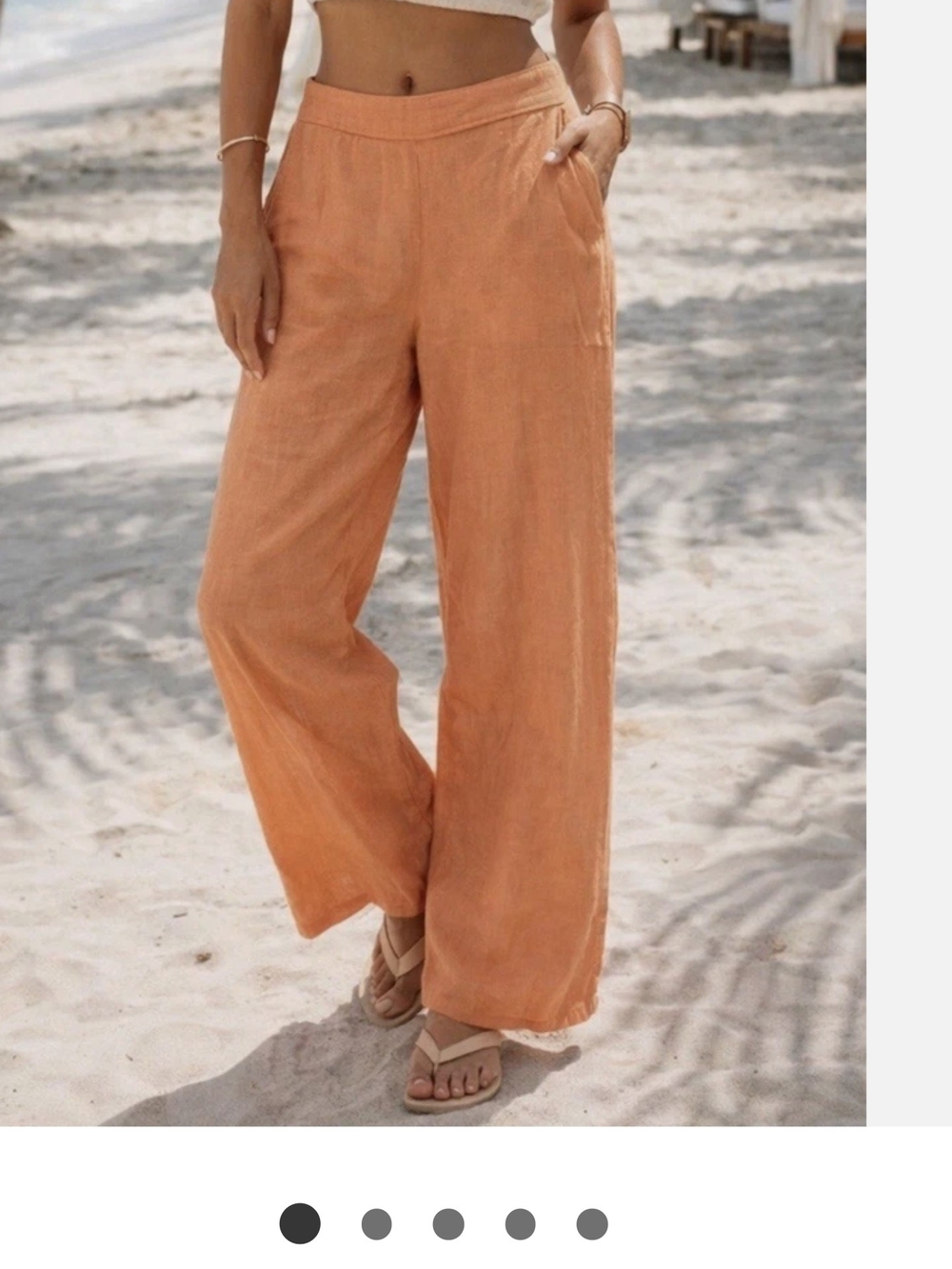 Cynthia Rowley Wide-Leg Linen Blend Pants in Terracotta Orange